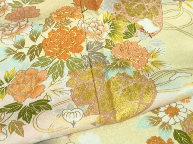 平和屋本店■極上　訪問着　駒刺繍　花籠　暈し染め　金彩　逸品　未使用　DZAA3481kh5
