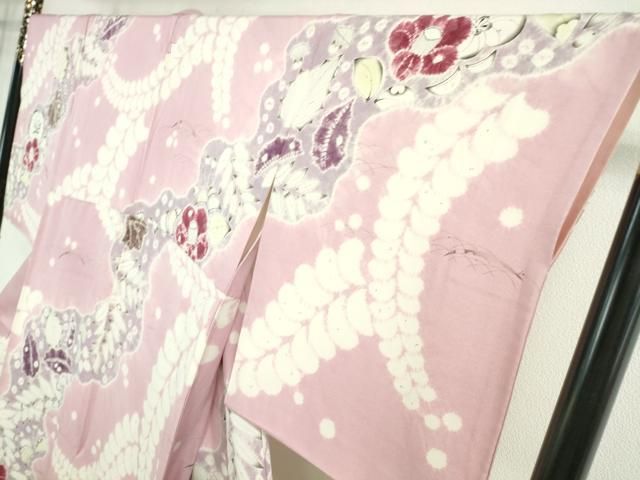 平和屋本店■極上　染色作家　小倉淳史　訪問着　辻ヶ花　暈し染め　撫子色地　色紙付き　逸品　DZAA3547kh5