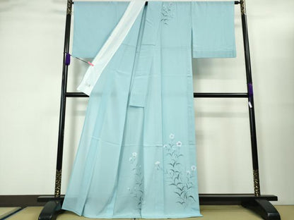 平和屋本店＊極上 夏物 洗える最高級着物 ＜英＞はなぶさ謹製 訪問着 絽縮緬 手描き 撫子 逸品 DZAA3570kh5