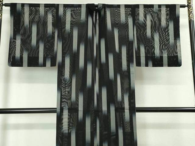 平和屋本店▽極上 道中着 スリーシーズン 塵除け ロング丈 黒地 反端付き 逸品 未使用 DZAA3578kh5