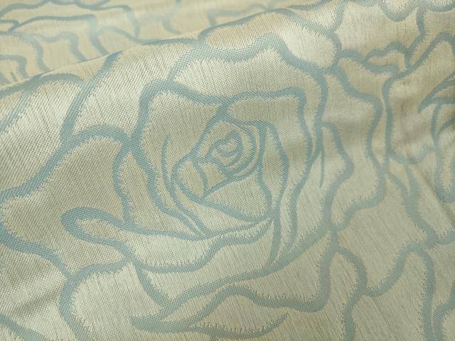 平和屋本店▽極上 衣扇四篠庵 お召 単衣 薔薇 反端付き 逸品 DZAA3582kh5