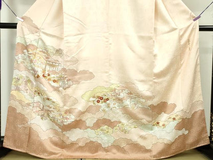 平和屋本店■極上　皇室献上作家　藤井寛　訪問着　駒刺繍　雲取り風景吉祥花文　金彩　逸品　未使用　DZAA3583kh5