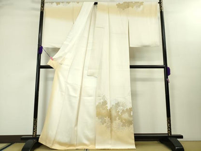平和屋本店■極上　世界的友禅作家　千地泰弘　訪問着　乱菊　暈し染め　金銀彩　銀通し地　逸品　DZAA3584kh5