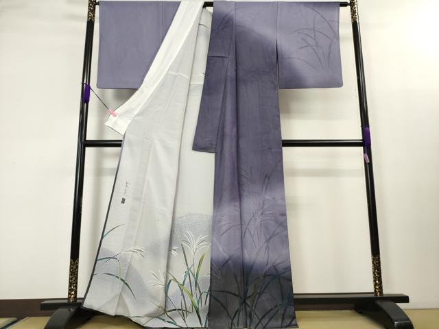 平和屋本店▽極上 訪問着 無双 紗×絽 友禅 作家物 飛風高原 暈し染め 逸品 DZAA3586kh5