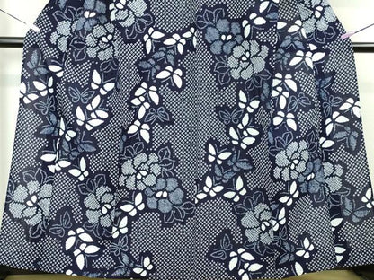 平和屋本店■極上　夏物　浴衣　有松鳴海絞り　舞蝶花文　綿　逸品　DZAA3590kh5