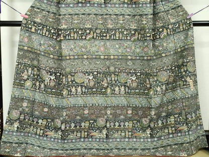 平和屋本店■極上　中国三大刺繍　スワトウ刺繍　汕頭刺繍　蘇州刺繍　総刺繍　訪問着　古代人物壁画文様　金糸　逸品　DZAA3602kh5