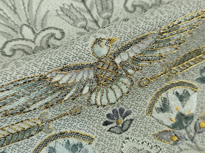 平和屋本店■極上　中国三大刺繍　スワトウ刺繍　汕頭刺繍　訪問着　お召地　古代人物壁画文様　金糸　逸品　DZAA3603kh5