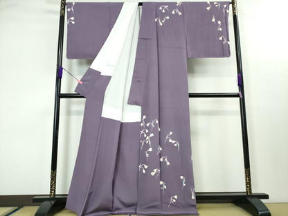 平和屋本店■極上　本加賀友禅作家　由水煌人　訪問着　鈴蘭水仙　竜胆色地　証紙付き　逸品　DZAA3609kh5