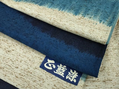平和屋本店■極上　ぜんまい紬　訪問着　正藍染　反端付き　逸品　DZAA3612kh5