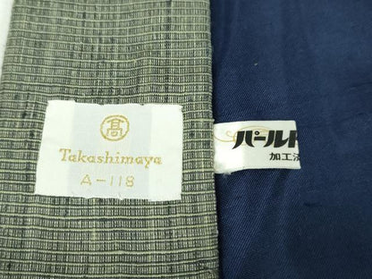 平和屋本店■極上 男性 本場結城紬 重要無形文化財 アンサンブル・長襦袢セット 羽裏・風神雷神　高島屋扱い　証紙付き　逸品　DZAA3614kh5