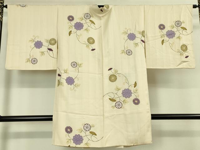 平和屋本店■極上　羽織　菊唐草文　鳥の子色地　金彩　羽織紐付き　逸品　DZAA3621kh5