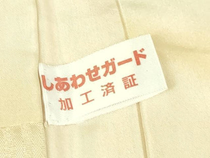 平和屋本店■極上　羽織　菊唐草文　鳥の子色地　金彩　羽織紐付き　逸品　DZAA3621kh5