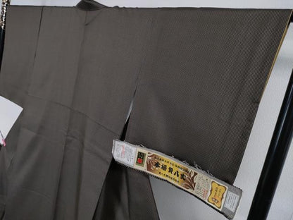 平和屋本店●超希少　銀座もとじ　本場黄八丈 黒八丈 紬 手織 風通くずし 伝統工芸士 西條吉広 佐々木りつか　証紙付き　逸品　DZAA3626kh5