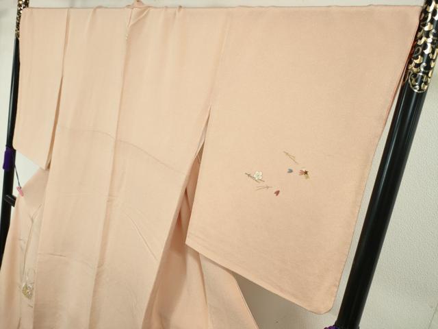 平和屋本店●極上 京都祇園の老舗 ぎをん齋藤 訪問着 駒刺繍 総刺繍 花籠 吹寄せ 洗柿色地 鬼しぼ縮緬 金糸 逸品 DZAA3704kh5