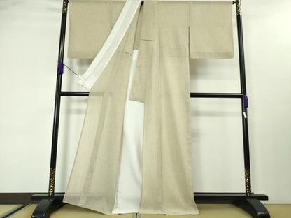 平和屋本店■希少　夏物　結城紬　夏結城　奥順謹製　織・青木静子　証紙付き　逸品　未使用　DZAA3719kh5