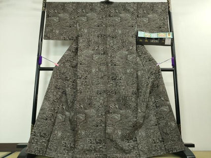 平和屋本店■極上 絣の魔術師 恵積五郎 本場大島紬 恵大島織物謹製 古代染色純泥染 秋爽琳派 さが美扱い 証紙付き 逸品 未使用 DZAA3720kh5
