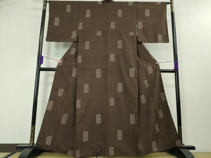 平和屋本店■希少 本場結城紬 重要無形文化財 池田重子コレクション  奥順謹製 緯絣 石川五男作 憲法色地 鑑定証・証紙付 逸品 DZAA3722kh5