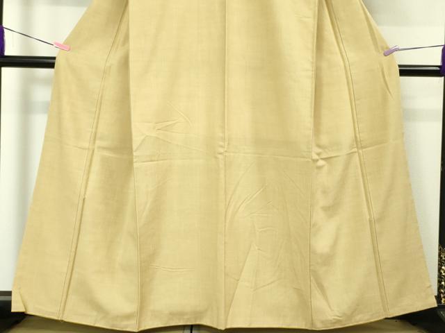 平和屋本店■極上　結城紬　色無地　丁子色　さが美扱い　証紙付き　逸品　未使用　DZAA3742kh5