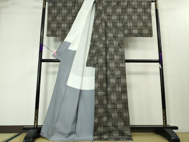 平和屋本店●極上　本場大島紬　十八算　12マルキ　古代染色純泥染　寿文　永長織物謹製　証紙付き　逸品　未使用　DZAA3749kh5