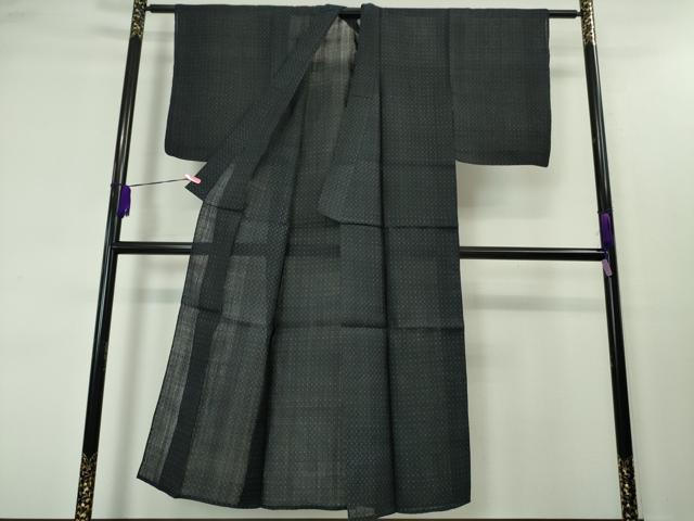 平和屋本店■極上　夏物　上布　麻　網目文　濃紺地　逸品　DZAA3762kh5