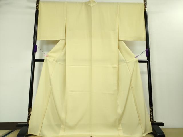 平和屋本店■極上　江戸小紋　単衣　角通し　女郎花色×象牙色　逸品　未使用　DZAA3763kh5