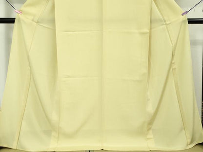 平和屋本店■極上　江戸小紋　単衣　角通し　女郎花色×象牙色　逸品　未使用　DZAA3763kh5