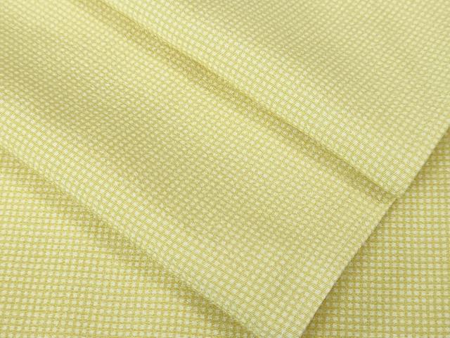 平和屋本店■極上　江戸小紋　単衣　角通し　女郎花色×象牙色　逸品　未使用　DZAA3763kh5