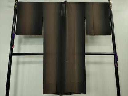 平和屋本店■極上　道行コート　スリーシーズン　春夏秋　塵除け　ロング丈　縞　暈し染め　染の近江謹製　逸品　未使用　DZAA3765kh5
