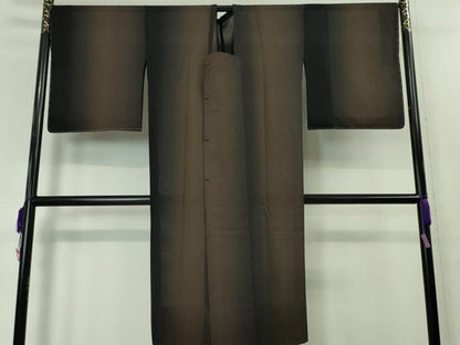 平和屋本店■極上　道行コート　スリーシーズン　春夏秋　塵除け　ロング丈　縞　暈し染め　染の近江謹製　逸品　未使用　DZAA3765kh5