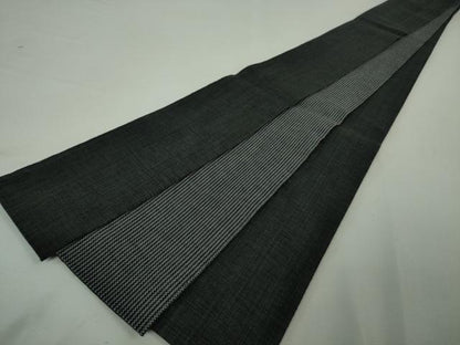 平和屋本店■極上　男性　両面　角帯　デニム地　縞　蝉色地　綿　逸品　DZAA3776kh5