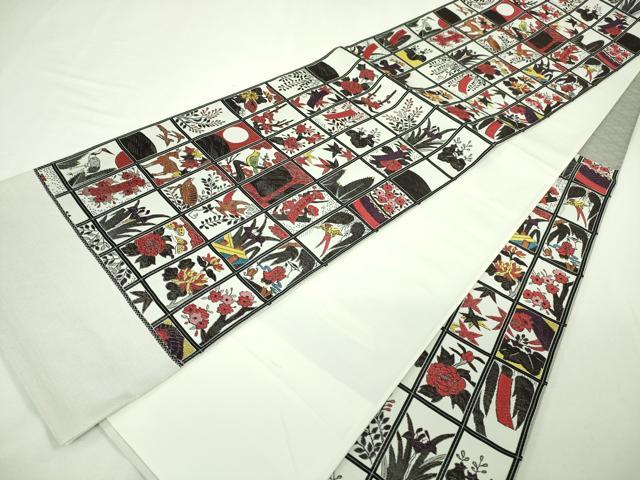 平和屋本店●極上 西陣 大光謹製 六通柄袋帯 花札 証紙付き 逸品 未使用 DZAA3799kh5