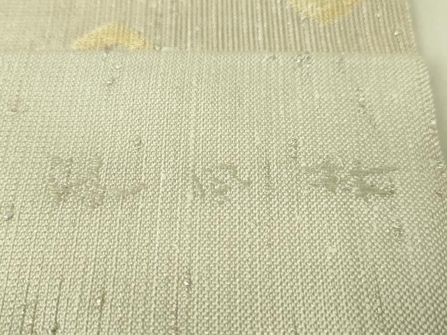 平和屋本店■極上　洛風林　工芸帯地　九寸名古屋帯　紬地　花菱文　銀糸　逸品　未使用　DZAA3814kh5