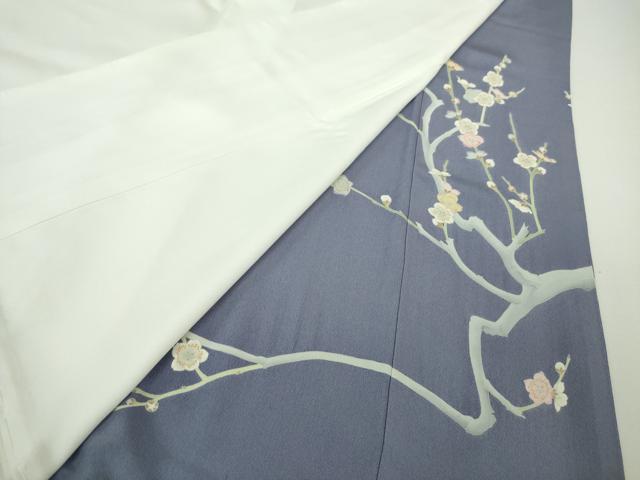 平和屋本店●極上　加賀友禅の巨匠　初代　由水十久　色留袖　童子　お面　枝梅　藤納戸色地　逸品　DZAA3821kh6