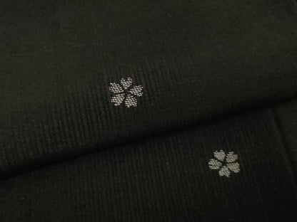 平和屋本店■極上　道中着　ロング丈　お召地　舞桜　羊羹色地　逸品　未使用　DZAA3829kh5