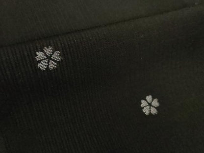 平和屋本店■極上　道中着　ロング丈　お召地　舞桜　羊羹色地　逸品　未使用　DZAA3829kh5