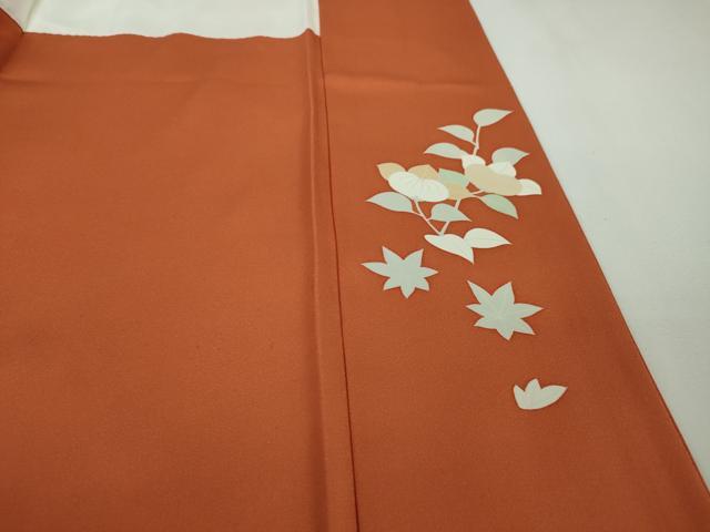 平和屋本店■極上　創業460年・千總　訪問着　駒刺繍　橘　冊子花文　照柿色地　金彩　逸品　DZAA3839kh5