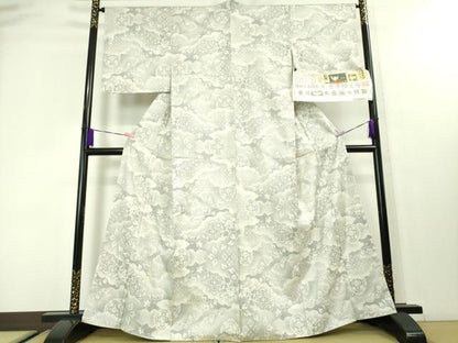 平和屋本店■極上　本場大島紬　白大島紬　桑原織物 二代目　桑原啓之介　7マルキ　片羽白絣　祥雲　証紙付き　逸品　未使用　DZAA3843kh5