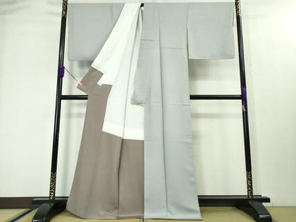 平和屋本店■極上　BANKAN わものや　付け下げ・袋帯(IKKI流 斉藤一騎 銀花仙)セット　蜘蛛　銀彩　パウダーブルー色地　逸品　DZAA3855kh5