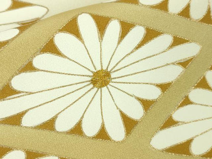 平和屋本店■極上　訪問着　駒刺繍　菊菱　象牙色地　暈し染め　金彩　逸品　DZAA3865kh5