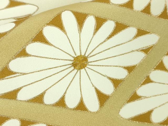 平和屋本店■極上　訪問着　駒刺繍　菊菱　象牙色地　暈し染め　金彩　逸品　DZAA3865kh5