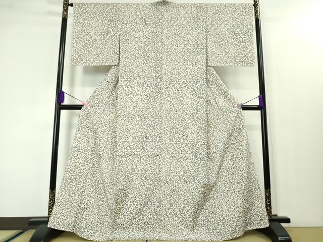 平和屋本店▽極上 松煙染の第一人者 川島草苑 白山紬 単衣 いろは唄 逸品 DZAA3866kh5