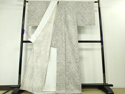 平和屋本店▽極上 松煙染の第一人者 川島草苑 白山紬 単衣 いろは唄 逸品 DZAA3866kh5