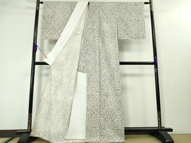 平和屋本店▽極上 松煙染の第一人者 川島草苑 白山紬 単衣 いろは唄 逸品 DZAA3866kh5