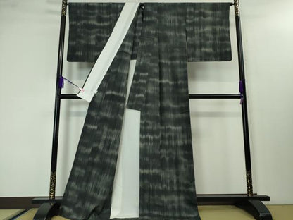 平和屋本店▽極上 本場結城紬 重要無形文化財 単衣 霞文 高島屋扱い 逸品 DZAA3874kh5