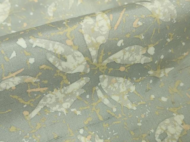 平和屋本店■極上　石川県指定無形文化財　牛首紬　白山工房　手織り　舞花文　逸品　DZAA3883kh5