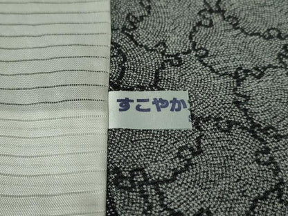 平和屋本店■極上　夏物　江戸小紋　絽　雪輪文　鮫小紋柄　黒地　逸品　DZAA3899kh5