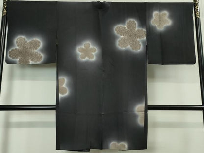平和屋本店■極上　長羽織　お召地　舞花文　暈し染め　羽裏：鳥獣戯画　羽織紐・反端付き　逸品　DZAA3903kh5
