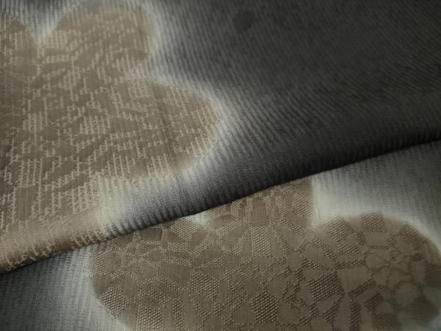 平和屋本店■極上　長羽織　お召地　舞花文　暈し染め　羽裏：鳥獣戯画　羽織紐・反端付き　逸品　DZAA3903kh5