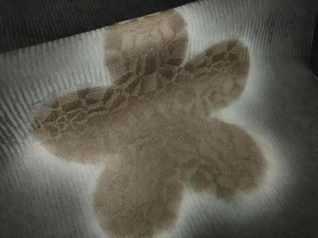 平和屋本店■極上　長羽織　お召地　舞花文　暈し染め　羽裏：鳥獣戯画　羽織紐・反端付き　逸品　DZAA3903kh5