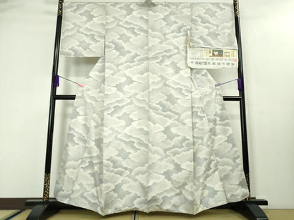 平和屋本店■極上　本場大島紬　白大島紬　桑原織物 二代目　桑原啓之介　9マルキ　呼風　上代52万　証紙付き　逸品　DZAA3920kh5